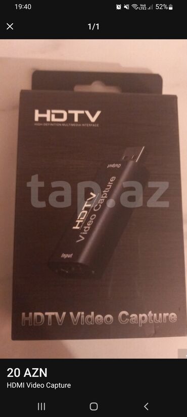Audio və video kabellər: HDMI Video Capture.Tecili Satilir.Tapazdada qoymusham.Ideal