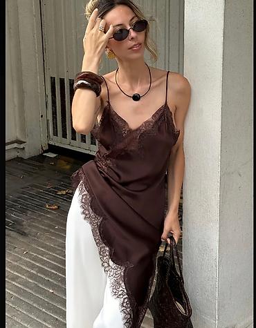 Вечерние платья: ЛЮКС КОПИЯ ZARA ТРЕНД СЕЗОНА Асимметричное сатиновое платье-комбинация — 6