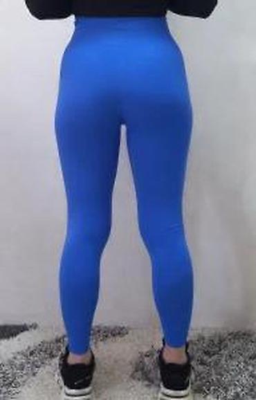 Helanke, biciklistički šortsevi: Ženske sportske helanke – kraljevski plave - Visok struk sa širokim — 19