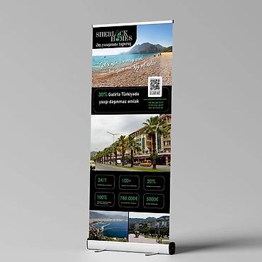 banner reklam: Roll-up banner dizayn və çap xidməti Dizayn + konstruksiya daxil 85 — 2