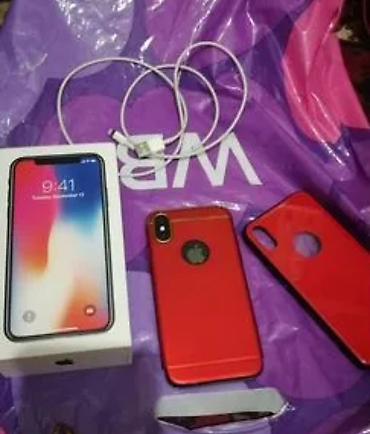 Apple iPhone: IPhone X, Б/у, 64 ГБ, Jet Black, Зарядное устройство, Защитное стекло, Чехол, 86 % — 1