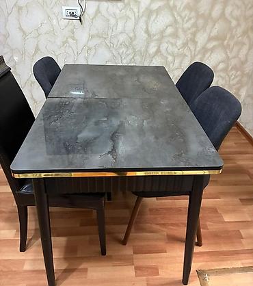 konstruksiya: Masa dəsti 3 stulla 120₼. Masa açılır, endirim üçün qəti yazmayın — 1