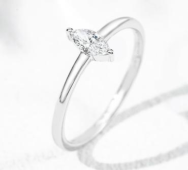 Кольца: 💍 Кольцо из белого золота 750 пробы с лабораторным бриллиантом • — 3