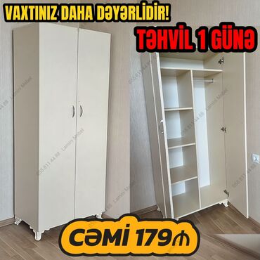 mebel dolablar: Qarderob, paltar dolabı, Yeni, 2 qapılı, Açılan, Düz dolab, Azərbaycan