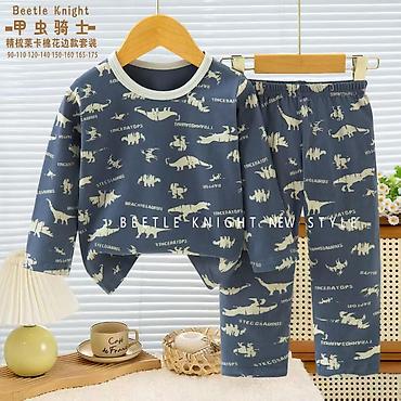 termo corab: Uşaq üçün iki hissəli pijama dəsti - Model: Uzunqol köynək + uzun — 1