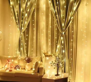 dodaci za ormar: Zavesa LED svetiljki – topla bela “fairy lights” za dekoraciju — 2