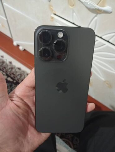 Apple iPhone: IPhone 15 Pro Max, Б/у, 256 ГБ, Black Titanium, Зарядное устройство, Чехол, Кабель, 85 %
