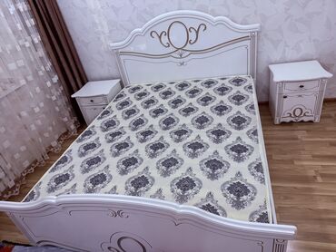 Спальные гарнитуры: Спальный гарнитур, Б/у, Двуспальная кровать, Шкаф, Комод, Белоруссия, МДФ, Самовывоз, цвет - Белый