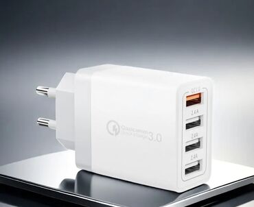 kabelər: 33W 4-Portlu Sürətli Şarj Cihazı – Universal Divar Adapteri (USB-A)