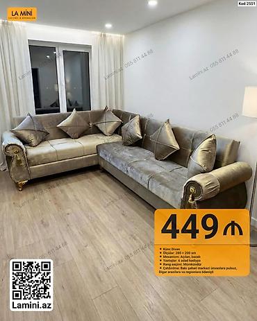 Диваны: La Mini – Künc Divan (Kod: 2551) - Ölçülər: 280 × 200 sm - Mexanizm — 1
