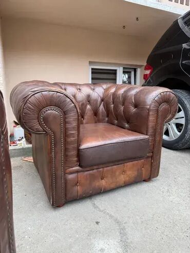 Stilske fotelje: Chesterfield fotelja - PRAVA KOŽA 🛋️✨ Prava box koža, fotelja u — 3