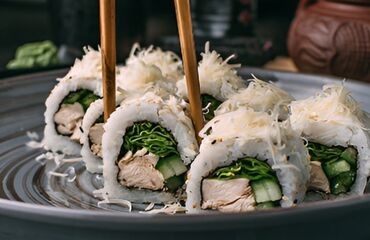 Готовые блюда, кулинария: Сеты роллов и суши - Тёплые роллы в хрустящей панировке: крупные — 33