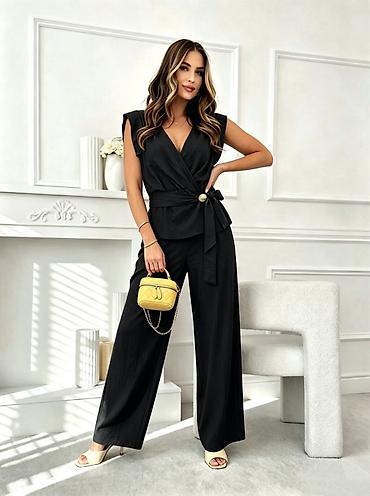 madame coco sid: Elegantnan komplet – bluza na preklop i široke pantalone 3000 din S M — 5