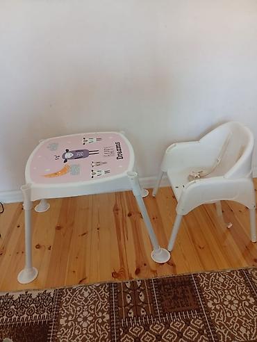 Yemək masaları, oturacaqları: Uşaq yemək stulu – çevrilə bilən model - Marka: Mirac - 2-si 1-də — 4