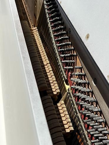 ağ piano: Ağ rəngli akustik upright pianino - Klassik vertikal korpus, sadə və — 3