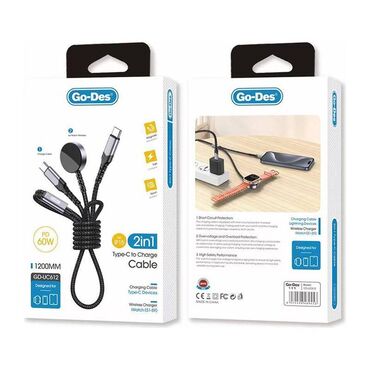 Smart Saata Uyğun Kabel Type-C PD Sürətli Doldurma Go-Des GD-UC612 60W