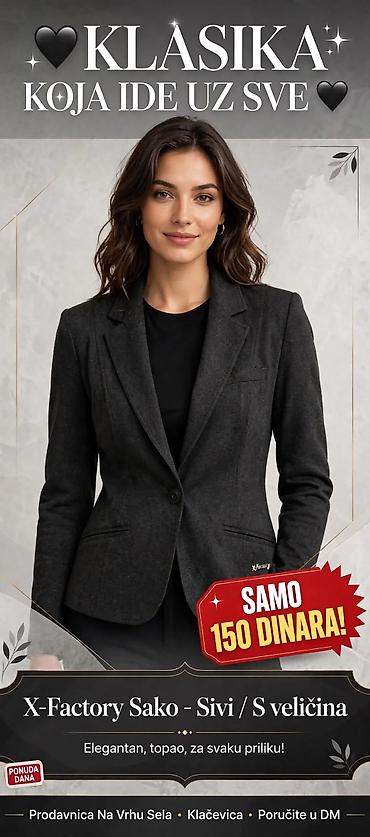 hugo boss bluze: X-Factory ženski sako – sivi, veličina S - Klasika koja ide uz sve — 1