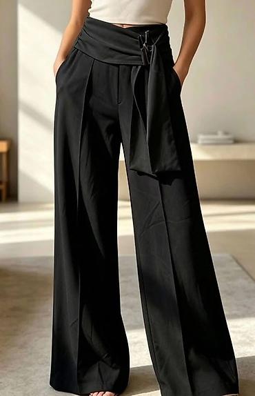 esprit baletanke: Ženske elegantne široke pantalone sa visokim strukom i efektom — 2