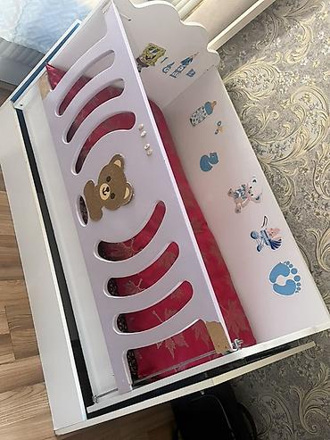 Beşiklər: Uşaq beşiyi - Material: MDF/LDSP kombinasiyası, möhkəm konstruksiya - — 2