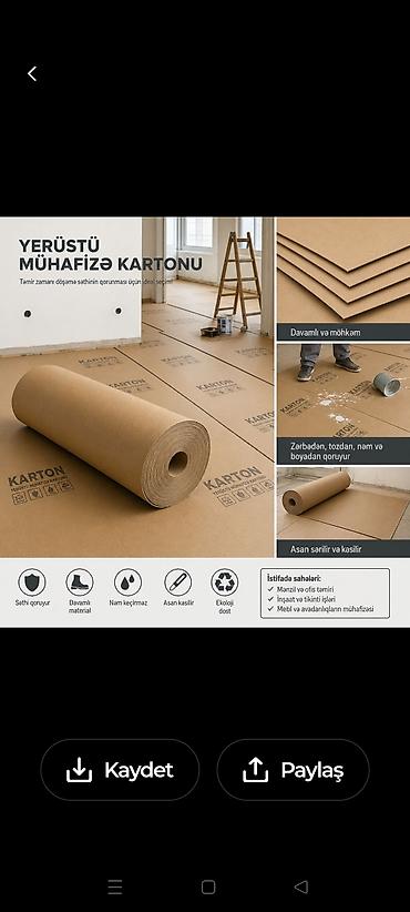 temiz su: Məhsul: Döşəmə üçün qoruyucu karton vərəqlər Təyinat: - Mənzil və — 7