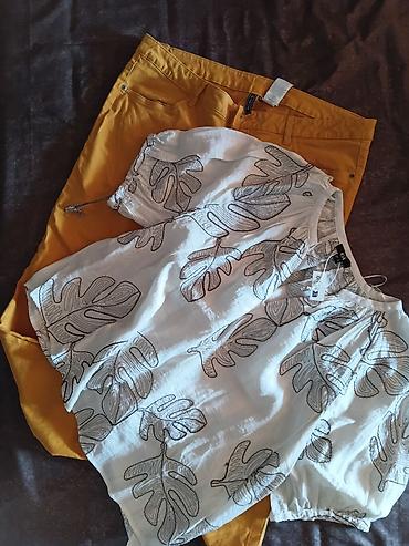 Ženski set: lagana bluza + pantalone - Bluza: bela, širokog kroja, od — 4