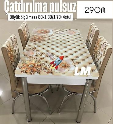 stollar ve stullar: Mətbəx üçün, Yeni, Açılan, Dördbucaq masa, 4 stul — 1