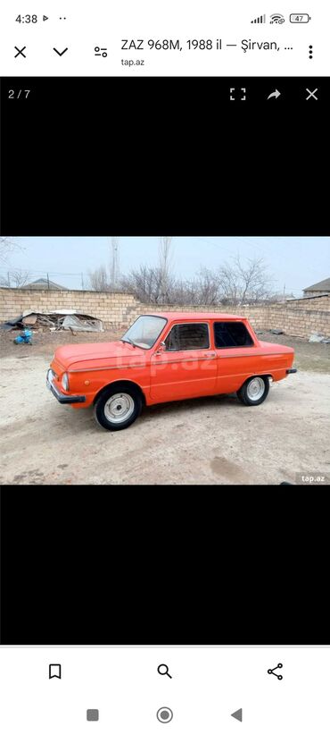 toyota satis merkezi baki: ZAZ 968 Zaporozhec: 1.1 l | 1985 il 85234 km Kupe