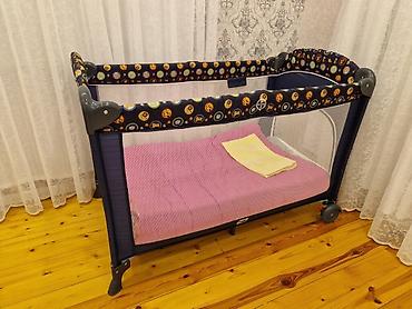 Uşaq üçün qatlanan oyun parkı/çarpayı. - Material: möhkəm metal