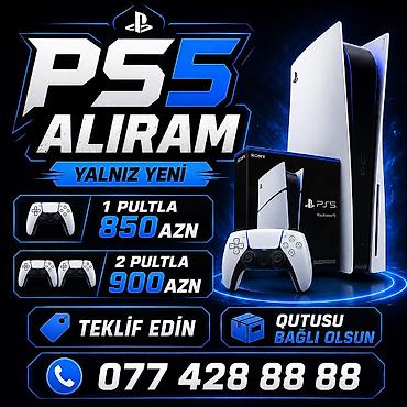 ps5 oyunlar satilir: PS5 ALIRAM YALNIZ QUTUSU BAĞLI YENİ 1 PULTLU 850AZN 2 PULTLU 900AZN — 1
