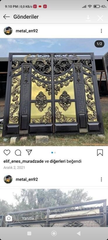 Həyət darvazaları: Metal EN MMC olaraq istədiyiniz forma və ölçüde demir işlerinin — 5