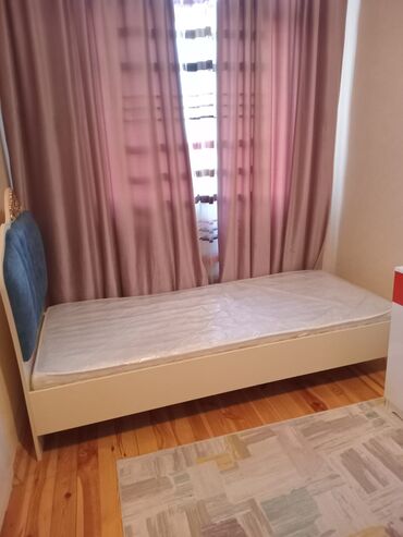 железная кровать: Б/у, Односпальная кровать, Без подьемного механизма, С матрасом, Без выдвижных ящиков, Азербайджан