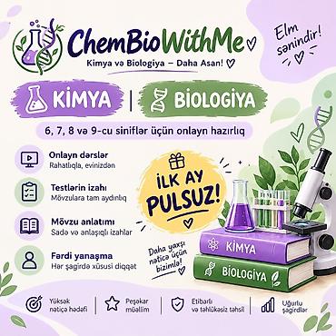 lazer kurslari: ChemBioWithMe – Kimya və Biologiya onlayn hazırlığı - Fənlər: Kimya — 1