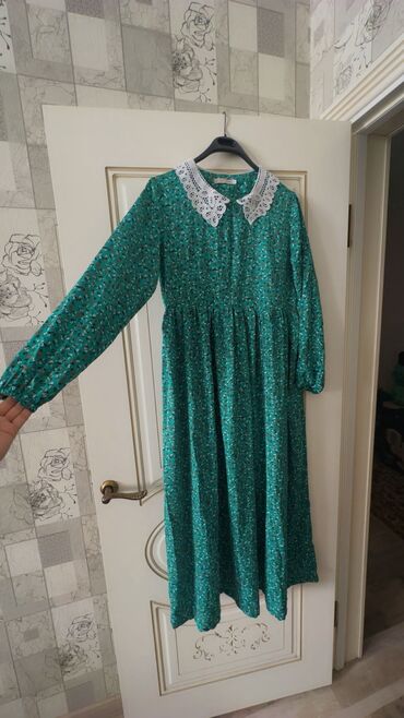 платья для мамы и дочки в одном стиле: Күнүмдүк көйнөк, Made in KG, Жай, Узун модель, Шифон, 3XL (EU 46)