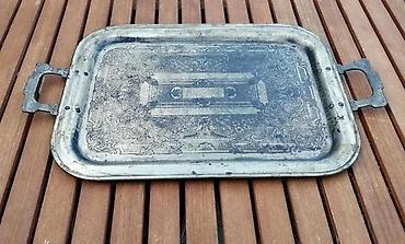 Staro posuđe i escajg: Vintage veliki posrebreni predratni poslužavnik 57 cm!. Vintage veliki — 7