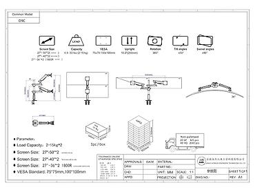 monitor arm: Monitor ARM NB Ergonomic D9C Gaming / Dual – böyük, geniş (Ultrawide) — 9