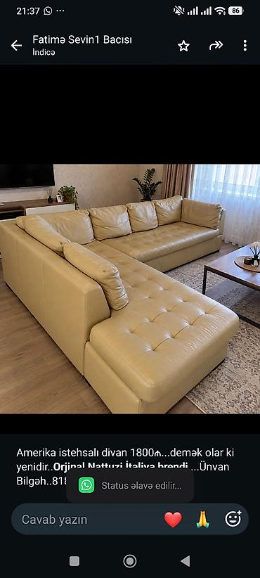 Amerika istehsalı divan 1800₼. demək olar ki yenidir. *Orjinal