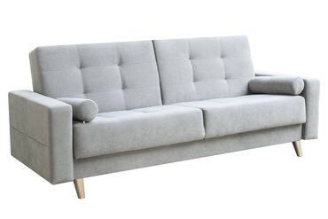 Кровати: Прямой диван, цвет - Серый, В рассрочку, Новый