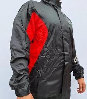 Ostali Kompleti, kombinezoni: Dvodelno kišno odelo u crno-crvenoj kombinaciji, dizajnirano za — 25