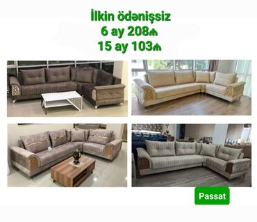 Divan və masa dəstləri: Yeni, Künc divan, Qonaq otağı üçün, Açılan — 25