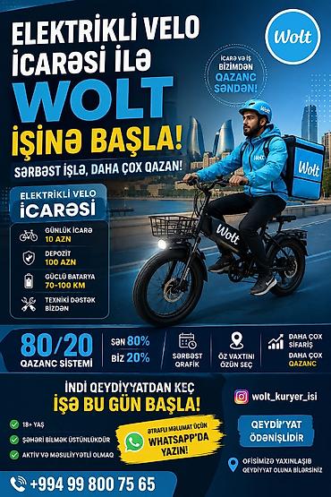 moto kuryer: Moto-kuryer tələb olunur, Gündəlik ödəniş, Təcrübəsiz — 1