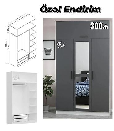 2 ci el dolab: Yeni, 3 qapılı, Güzgülü, Boz, Açılan, Düz dolab — 1