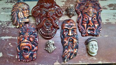 страшный маска: Маски на стену мини - коллекция 
Материал: гипс и керамика