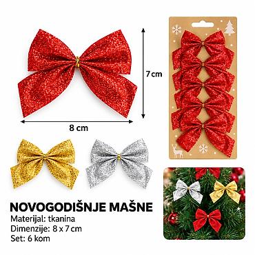 KMT Božićna mašna sa svetlucavim posipom 7991664 Dekorativni božićni