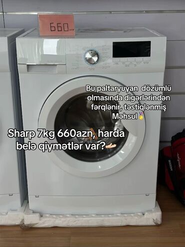 Digər məişət texnikası: Paltaryuyan maşın Sharp, 7 kq, Yeni, Avtomat, Qurutma var, Kredit var, Pulsuz çatdırılma