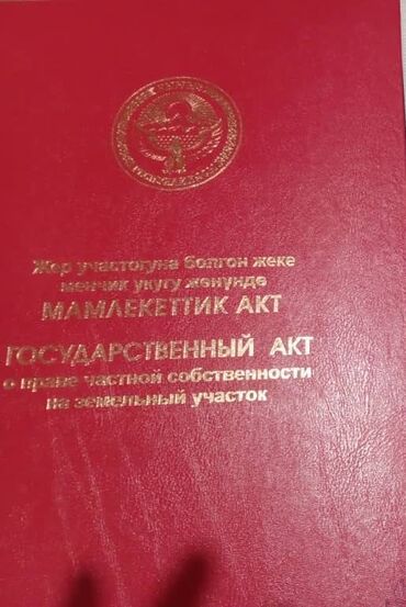 продается жилой дом с большим участкам в село кунтуу: 4 соток, Для строительства, Красная книга