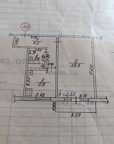 5: 1 комната, 32 м², 104 серия, 3 этаж — 5