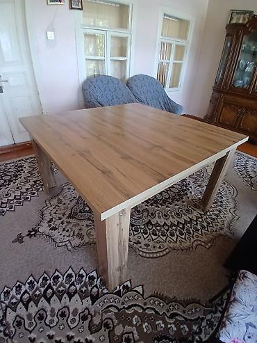 künc divan ölçüləri: Mətbəx və ya qonaq otağı üçün geniş kvadrat masa - Material: taxta — 1