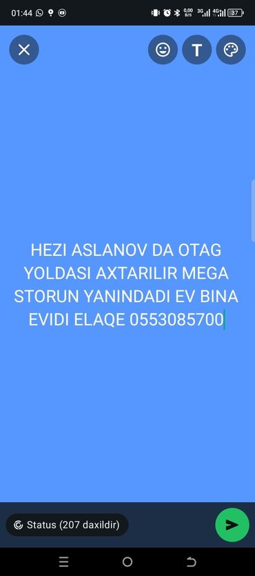 kiraye otaq yoldasi: Hezi aslanov metrosunun yaxinliginda otag yoldasi axtarilir isdiyen