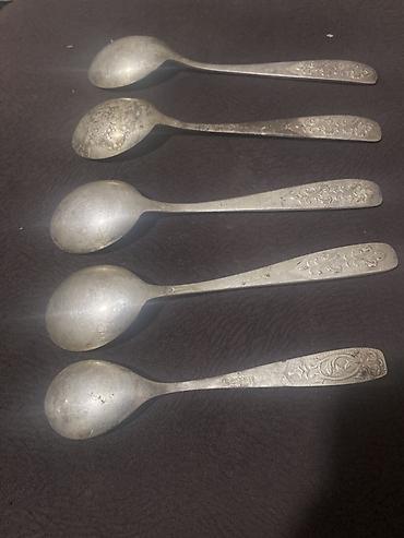 qab desdi: 5 ədəd metal çay qaşığı dəsti - Material: metal ərintisi (üzərində — 2