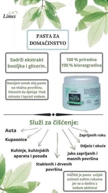 Kućna hemija i proizvodi za kuću: 💧PASTA ZA DOMAĆINSTVO💧 ‼️LIMESOVA "ZELENA KRALJICA " i prava pomoć u — 8